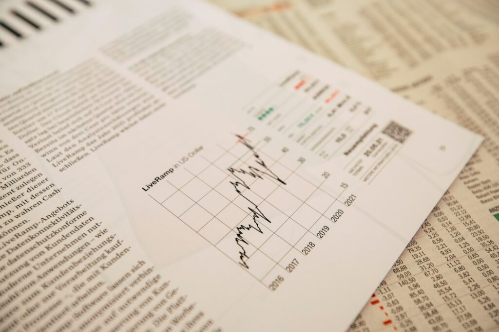 Photo Stock market graph