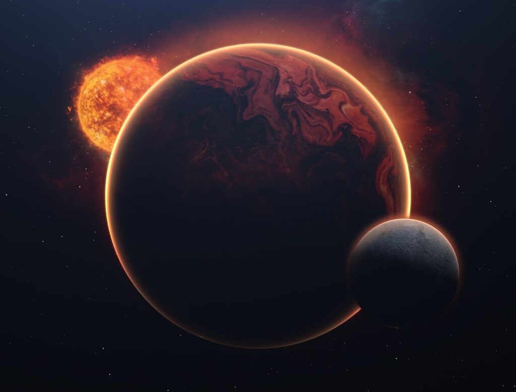 Photo Burning planet